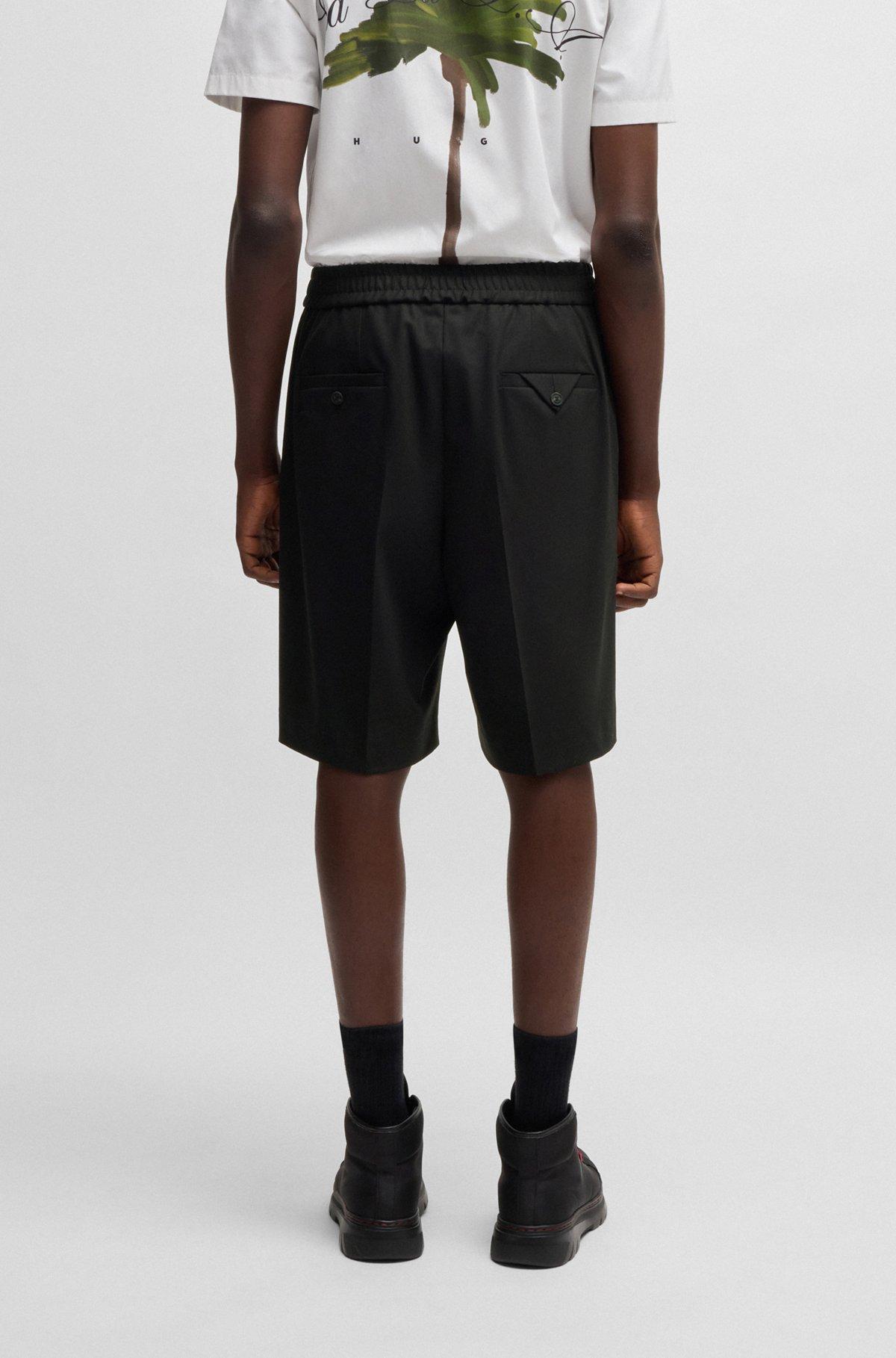 Modern-fit shorts in a stretch-wool blend Product Image