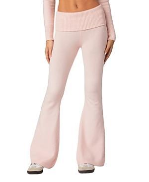 Edikted Desiree Knitted Low Rise Fold Over Pants Product Image