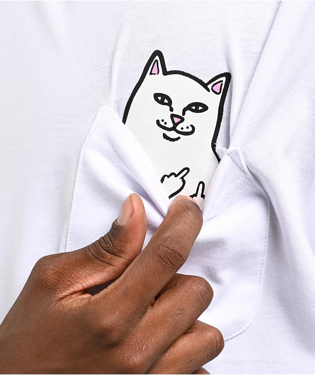 RIPNDIP Lord Nermal White Pocket T-Shirt Product Image