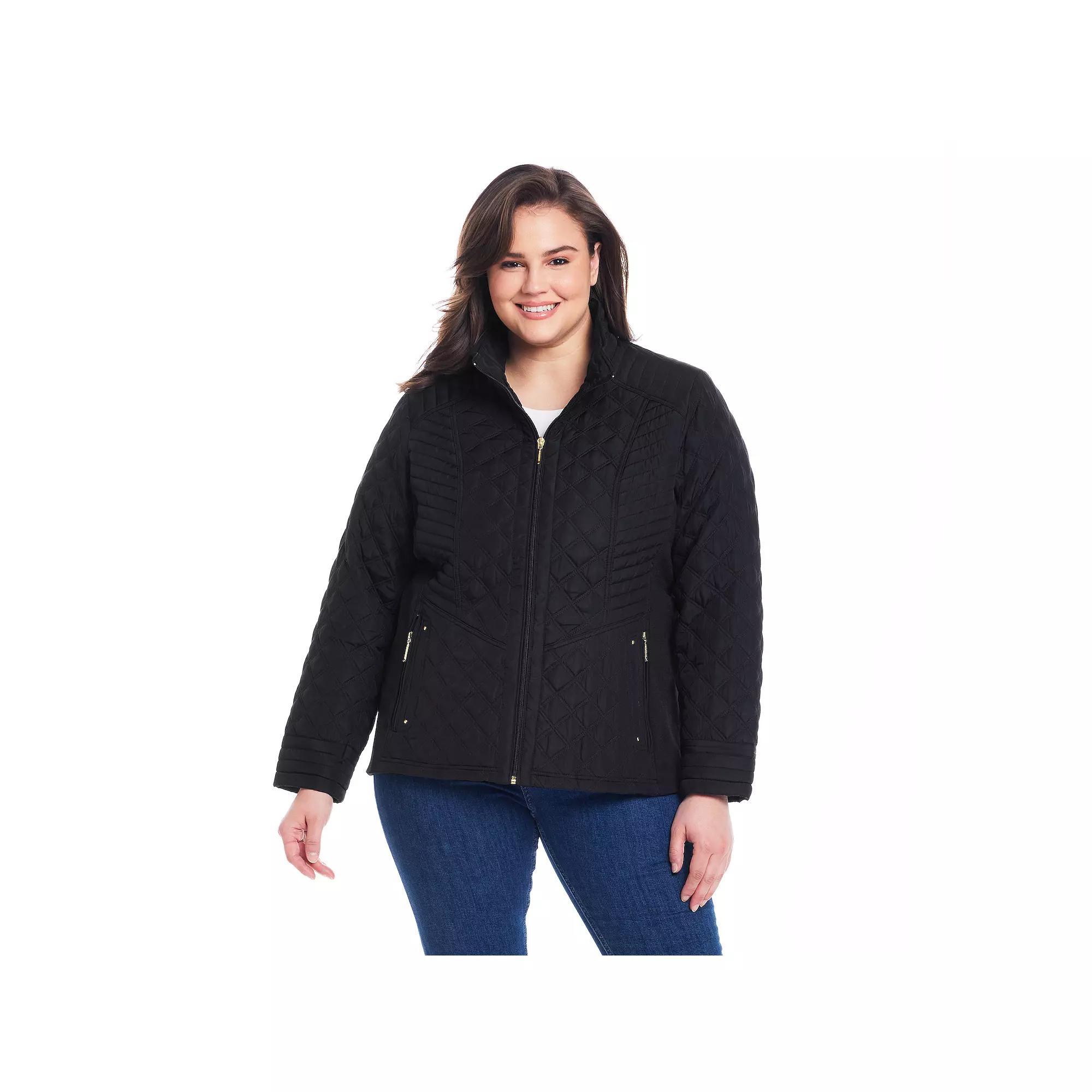 Plus Size Weathercast Quilted Jacket with Side Stretch, Women's, Size: 2XL, Shiitake Product Image