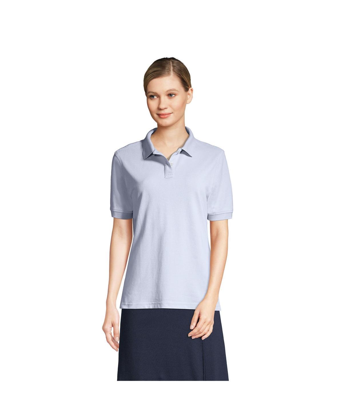 Women's Lands' End School Uniform Short Sleeve Mesh Polo Shirt, Size: Small, Red Product Image