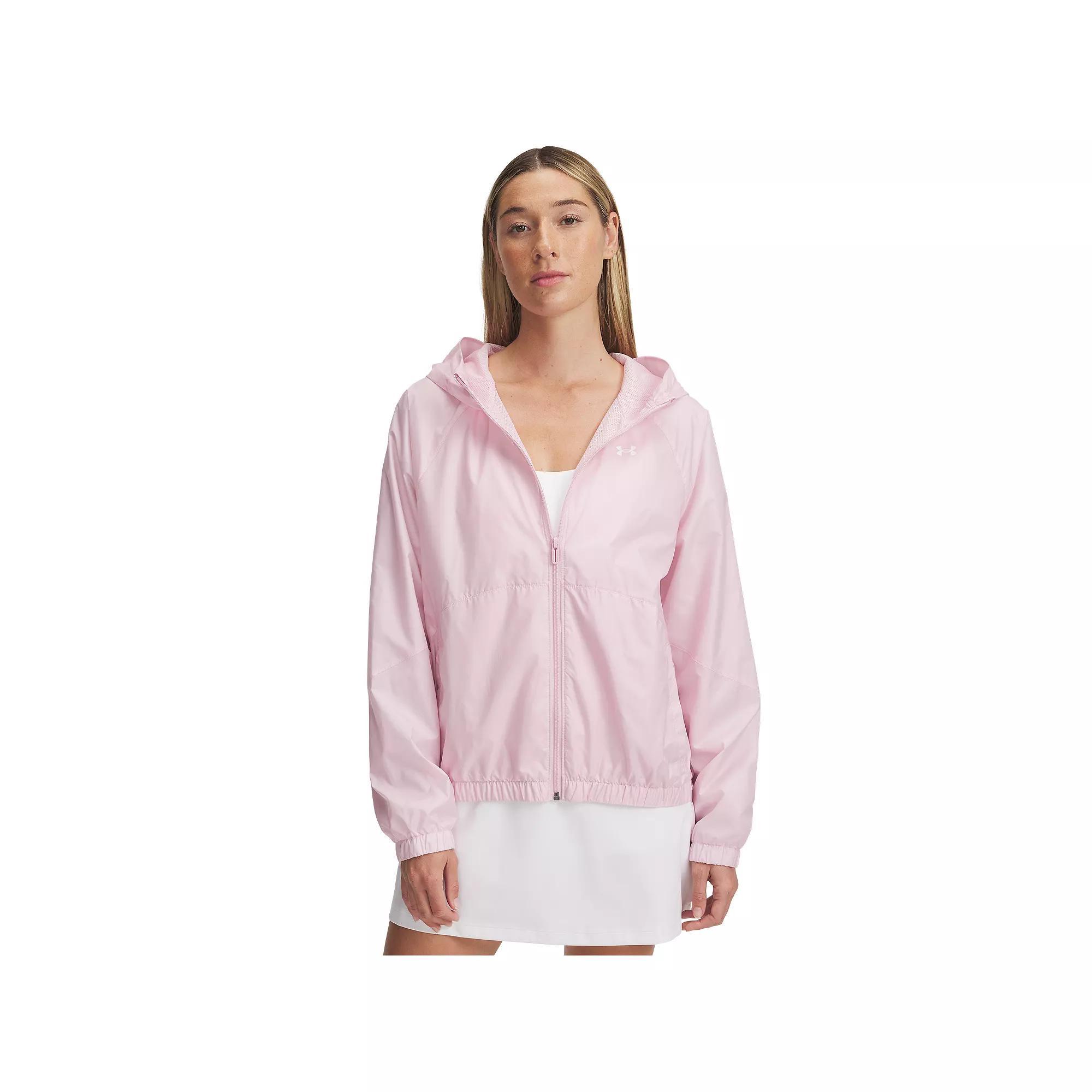 Women's Under Armour Rival Full-Zip Windbreaker Jacket, Size: Small, Prime Pink Product Image