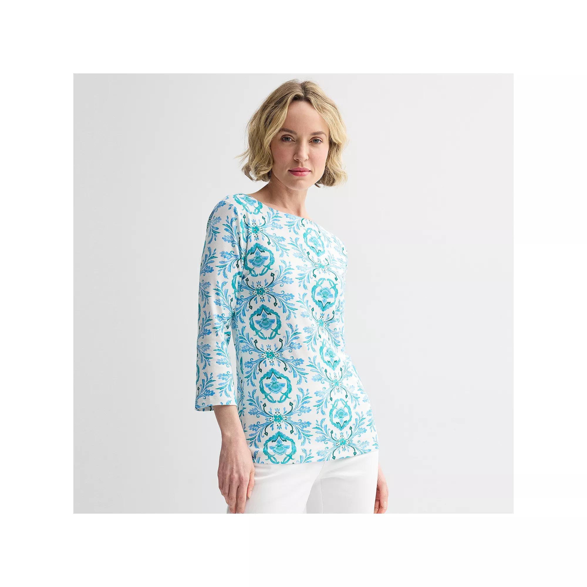 Petite Croft & Barrow® Boatneck Top, Women's,  Product Image