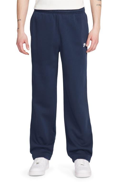 NIKE Men's Club Fleece Bungee Pants In Midnight Navy/midnight Navy/white Product Image