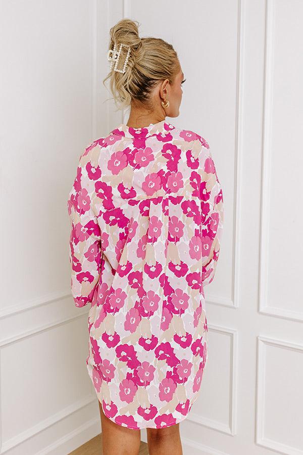 Sips and Smiles Floral Button Up in Blush Product Image