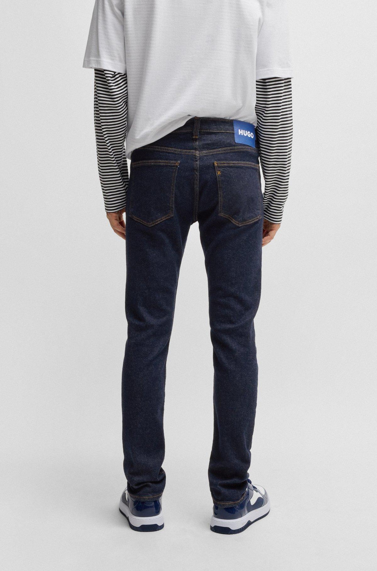 Extra-slim-fit jeans in dark-blue stretch denim Product Image