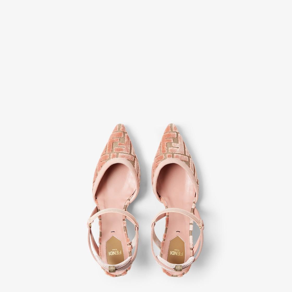 Colibrì LiteMedium-heeled slingbacks in pink FF fabric Product Image