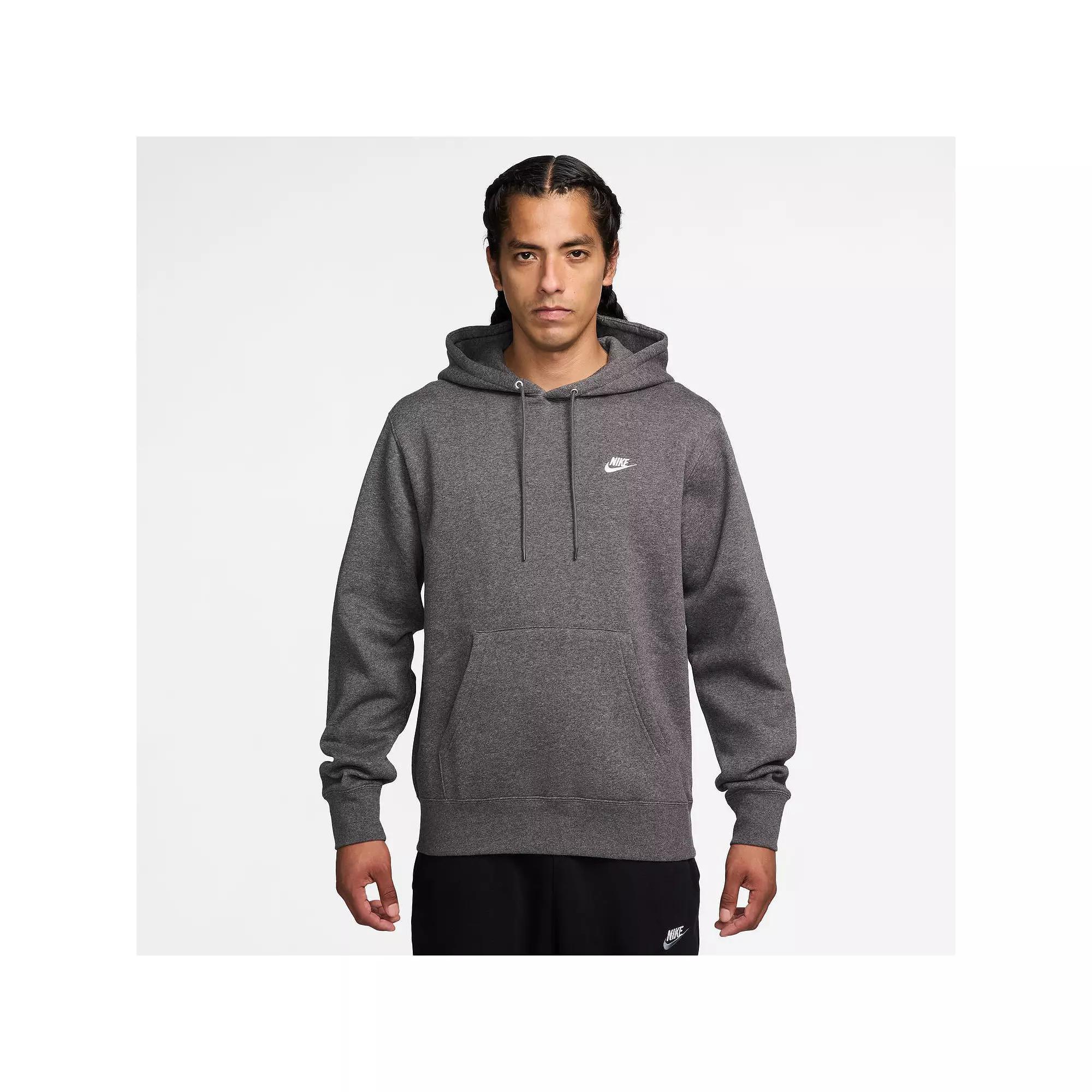 Men's Nike Sportswear Club Fleece Pullover Hoodie, Size: Medium, Grey Heather Product Image