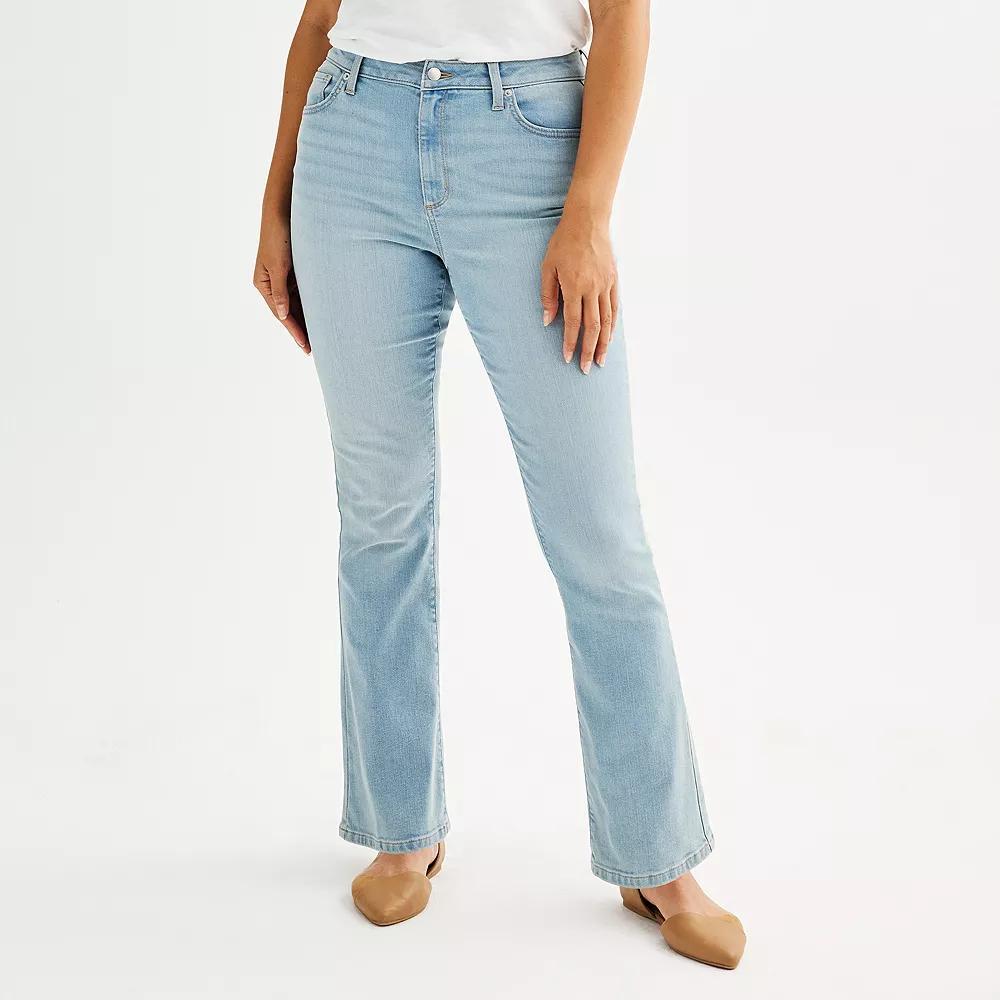 Womens Sonoma Goods For Life High Rise Curvy Bootcut Jeans Light Blue Product Image