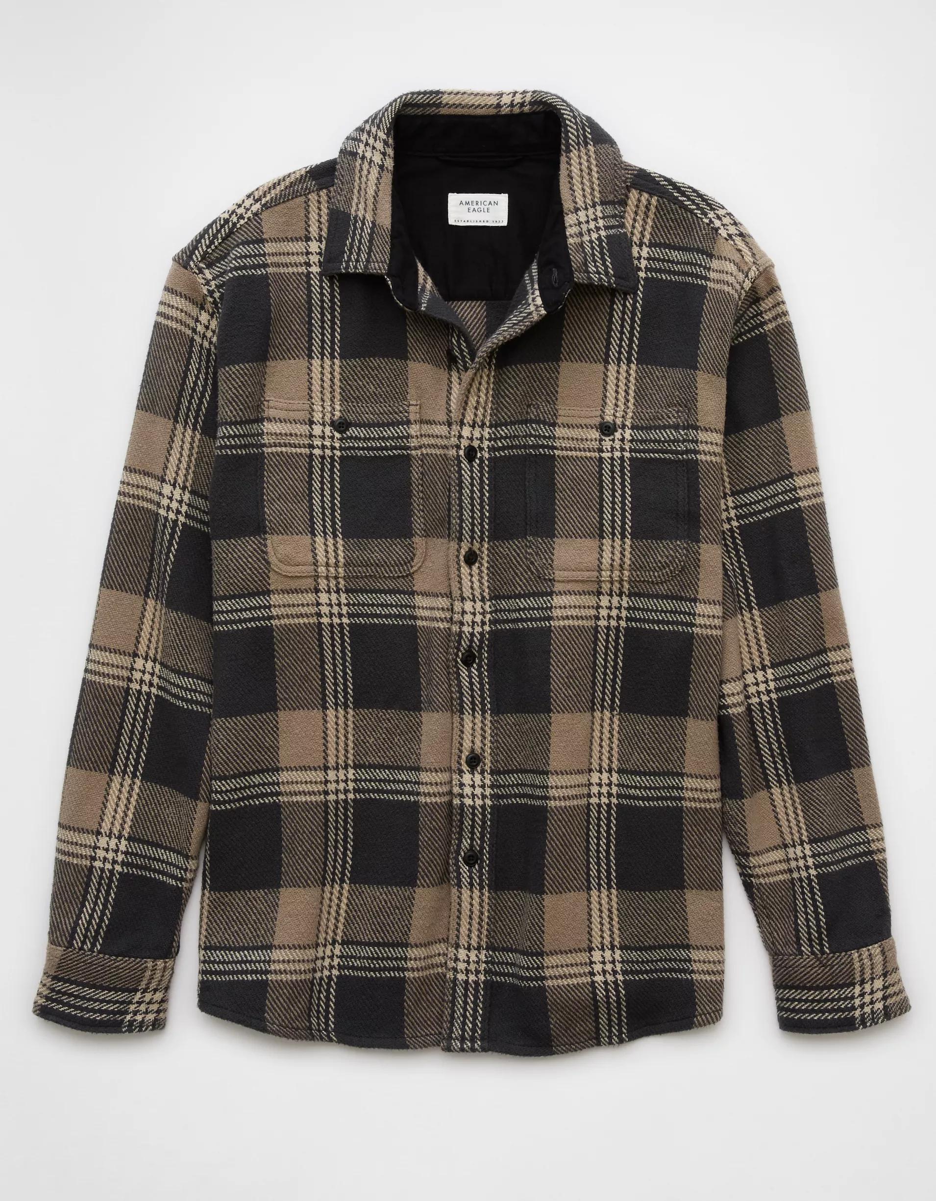 AE Textured Flannel Shirt Product Image