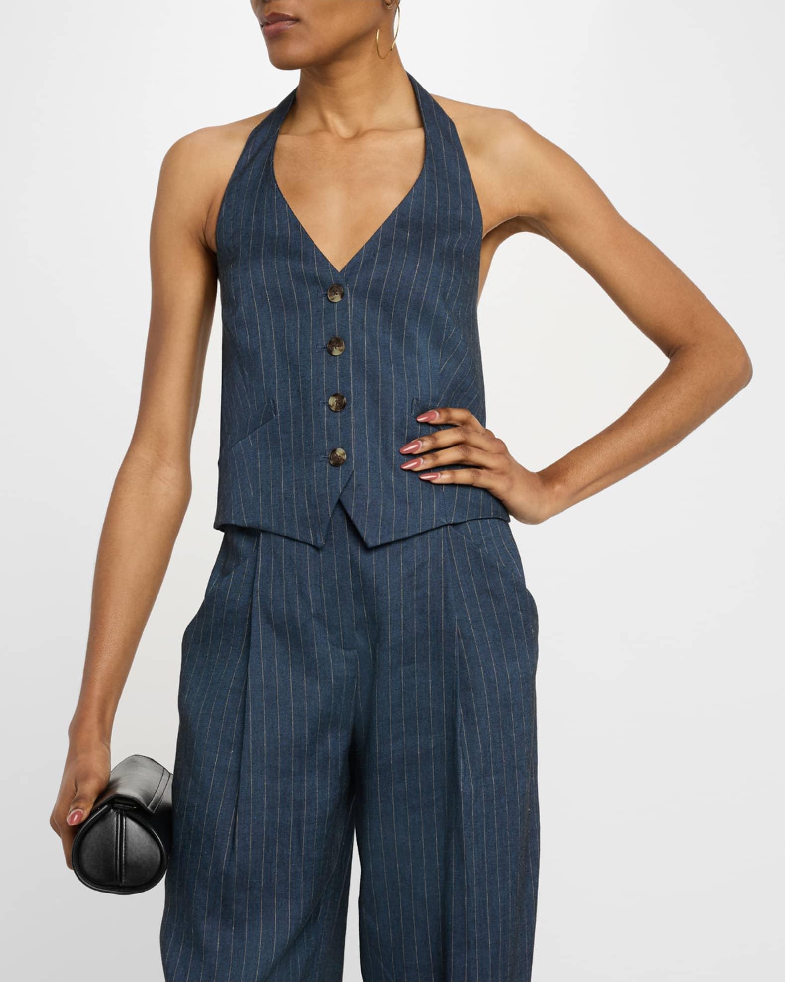 Arabella Pinstripe Halter Vest Product Image
