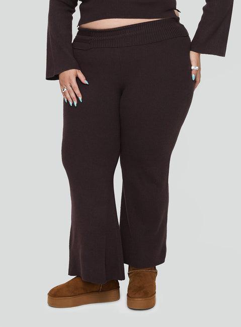 Try Me Knit Pants Chocolate Curve Product Image