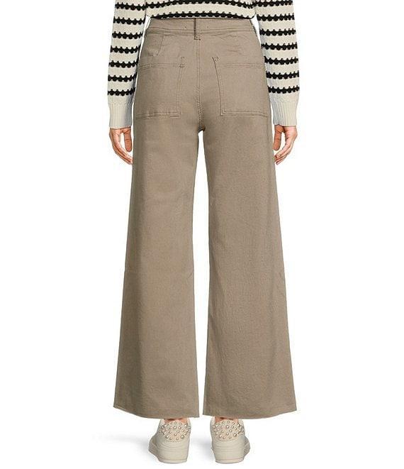 Prosperity Denim High Rise Wide Leg Raw Hem Jeans Product Image