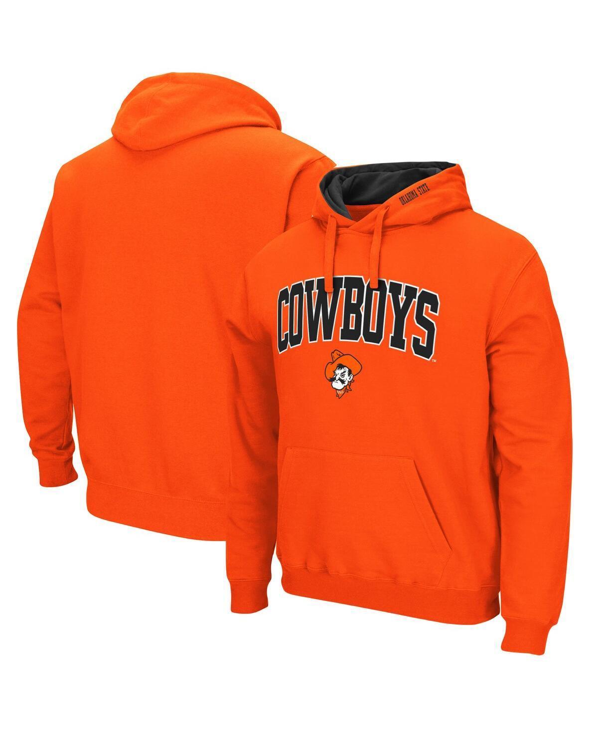 Men's Colosseum Orange Oklahoma State Cowboys Arch & Logo 3.0 Pullover Hoodie, Size: Medium Product Image