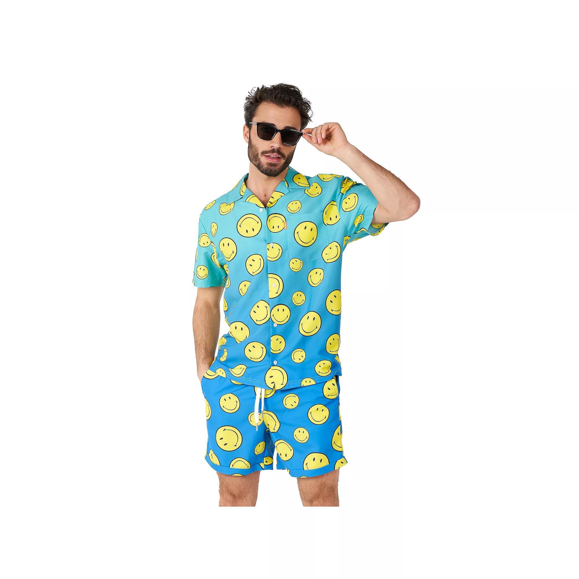 Men's OppoSuits SMILEY Summer Fade Short Sleeve Button Down Shirt & Shorts Set, Boy's,  Product Image