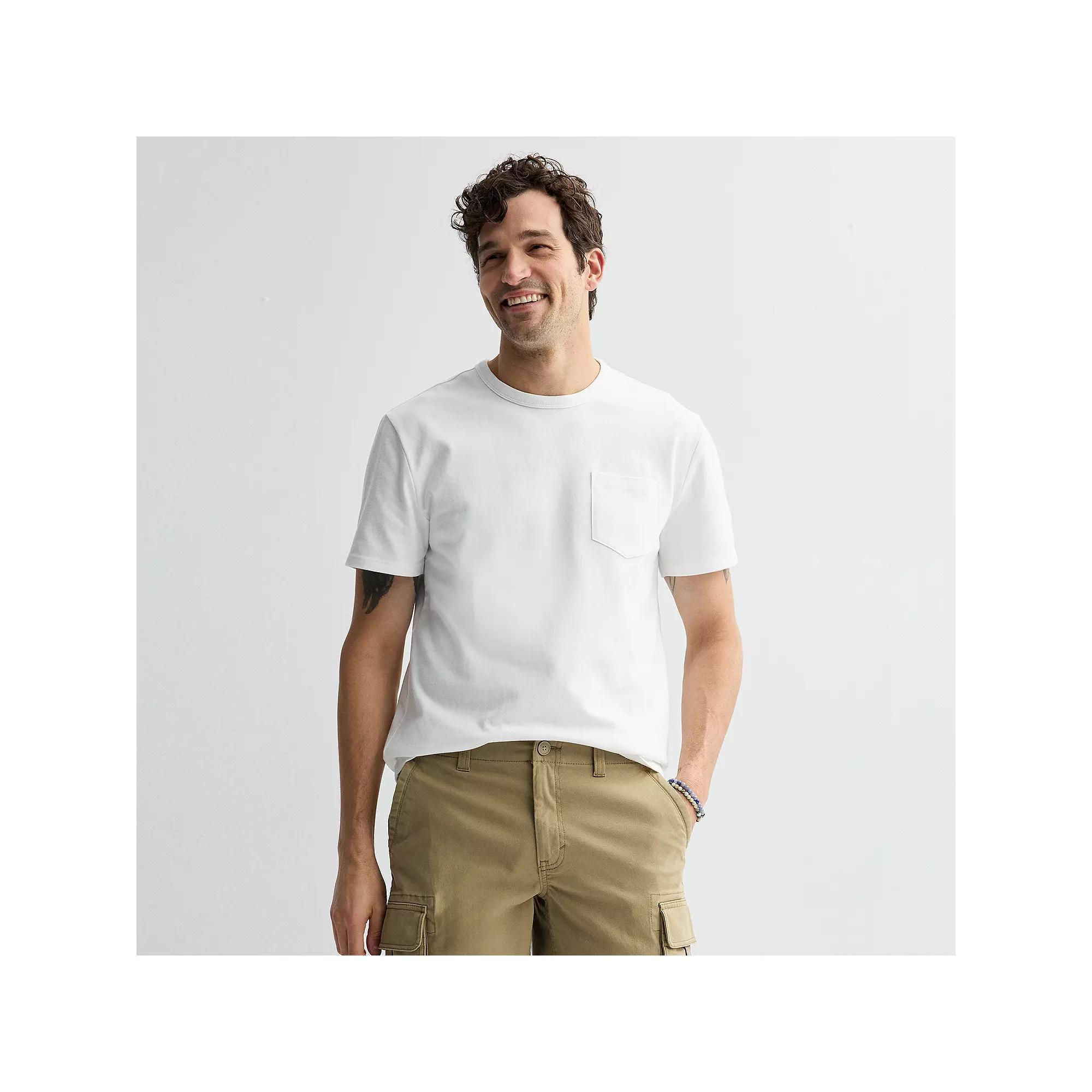 Men's Sonoma Goods For Life® Crewneck Short Sleeve Heavy Weight T-Shirt, Size: Large, White Product Image