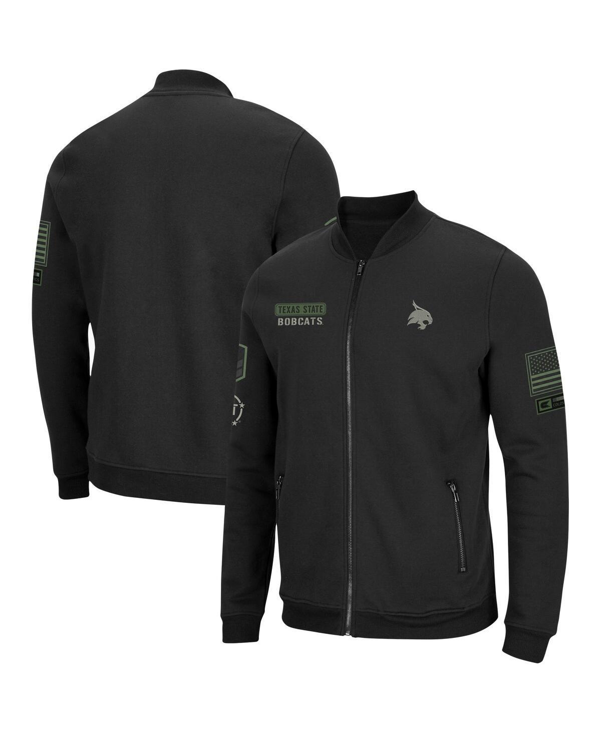 Mens Colosseum Black Miami University RedHawks OHT Military Appreciation High-Speed Bomber Full-Zip Jacket Product Image