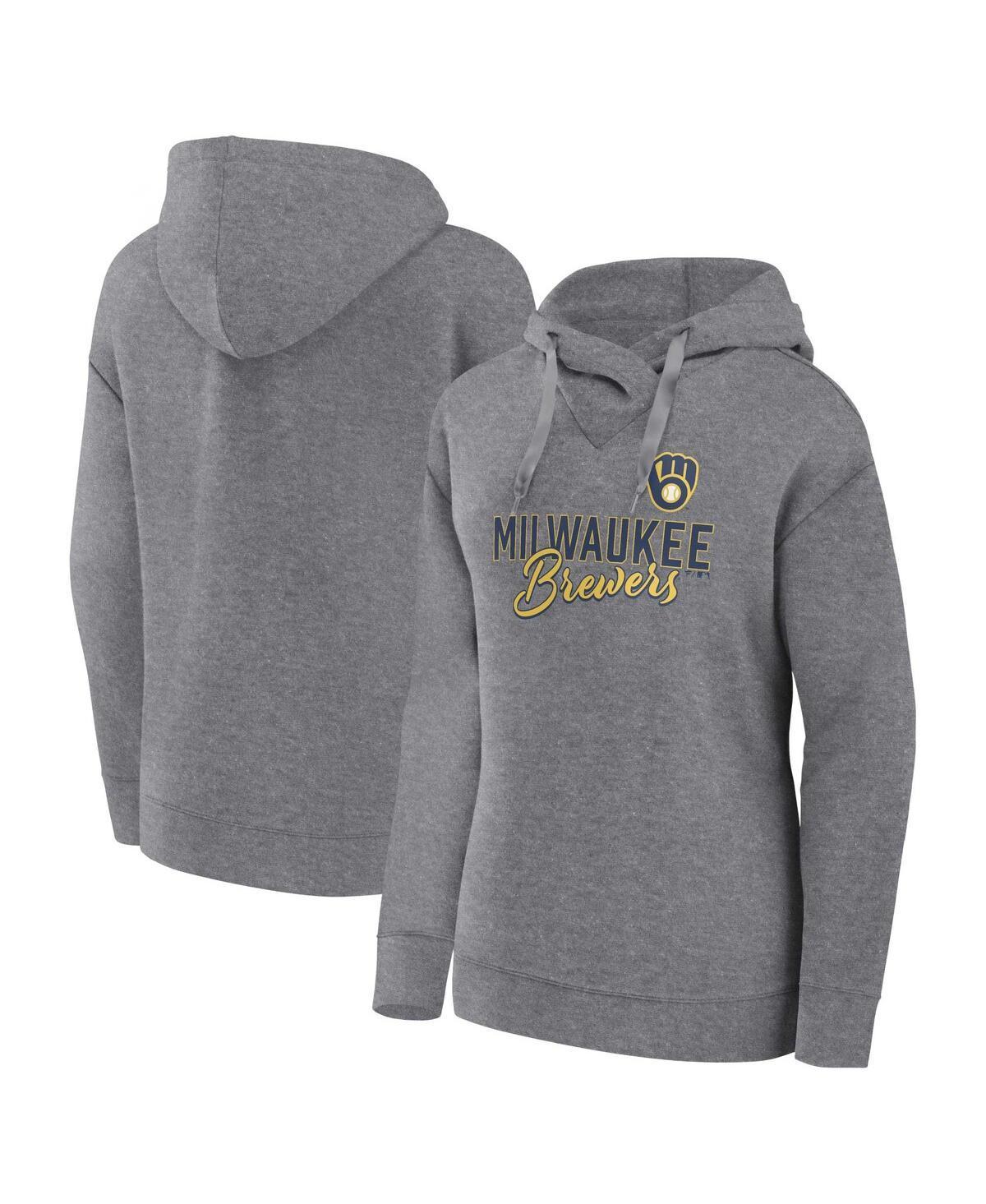 Womens Fanatics Branded Heather Gray Miami Hurricanes Script Favorite Pullover Hoodie Product Image