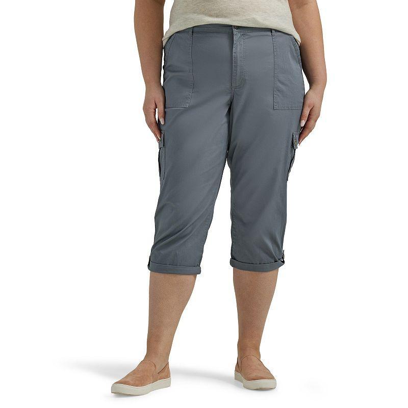 Plus Size Lee® Flex-To-Go Cargo Capri Pants, Women's, Size: 16 - Regular, Tech Gray Product Image