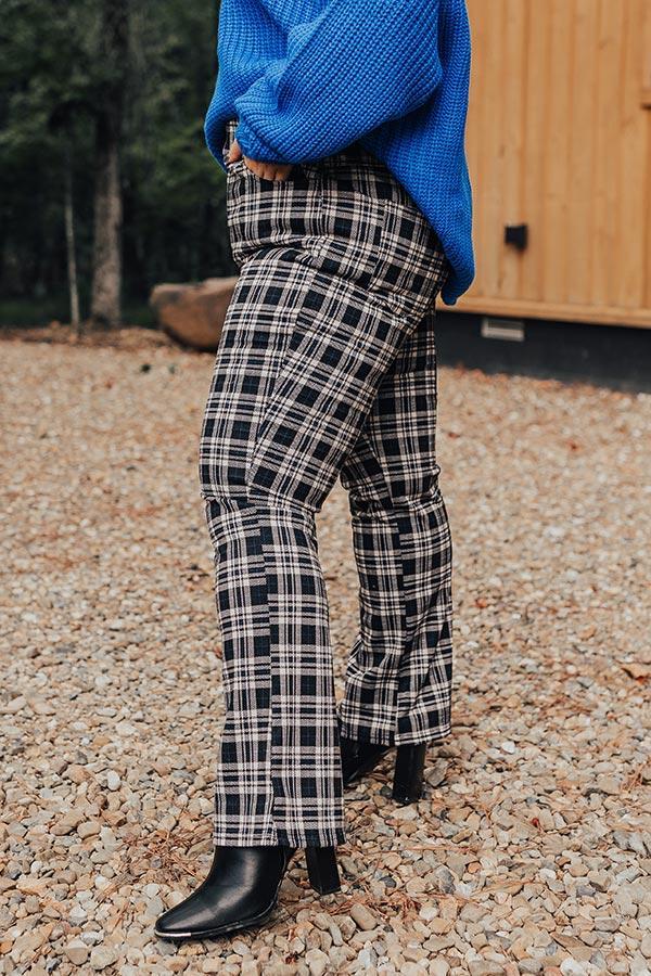 The Bolton High Waist Plaid Pants Curves Product Image