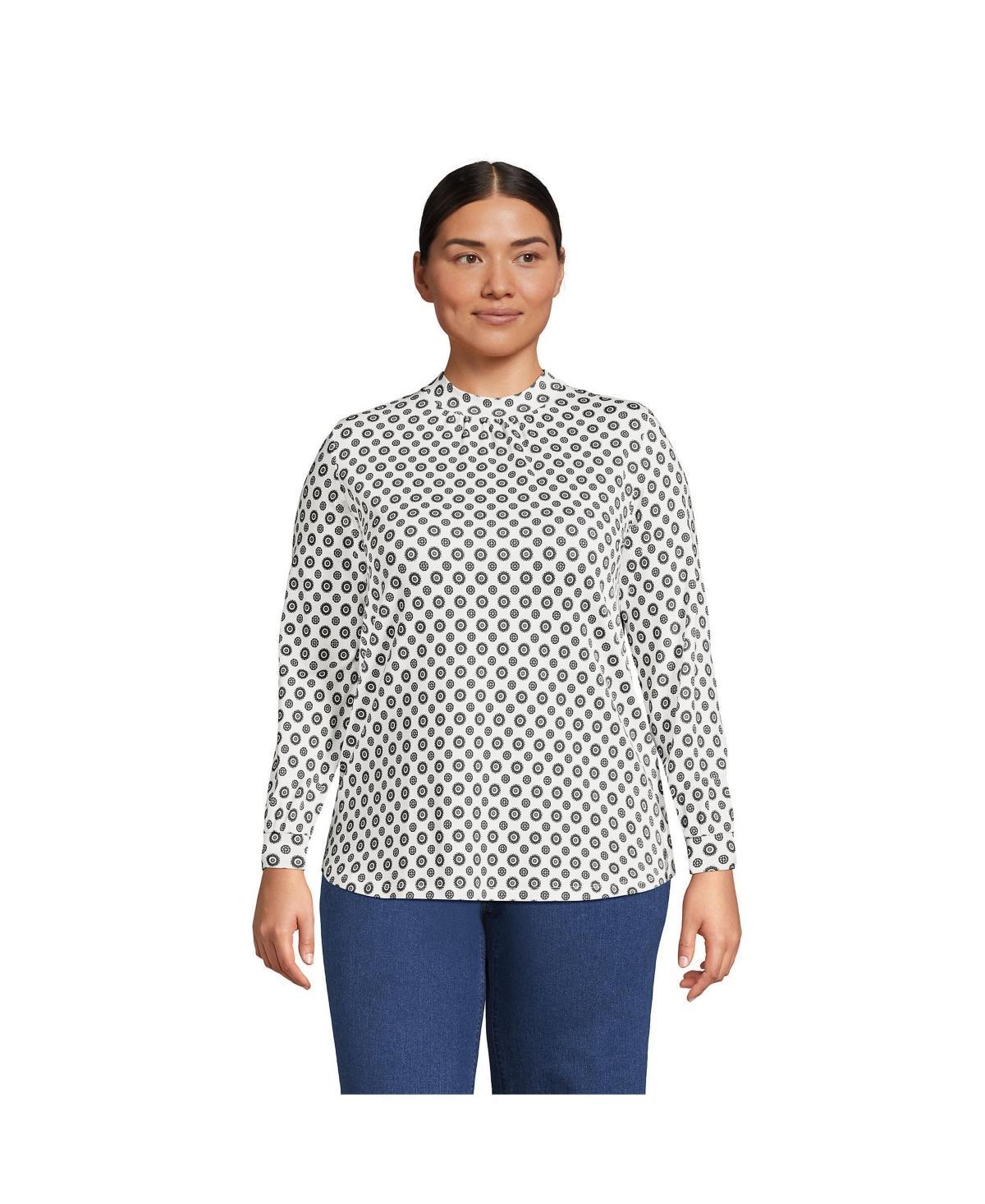 Plus Size Lands End Gathered Mockneck Top, Womens Product Image