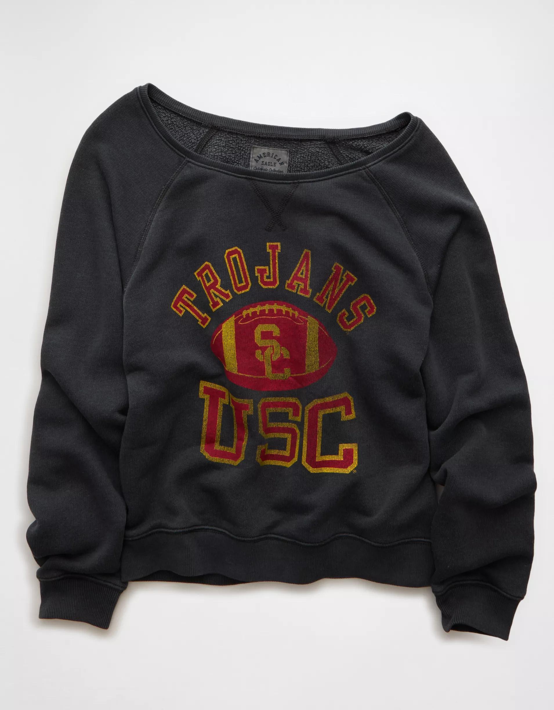 AE USC Trojans Graphic Off The Shoulder Sweatshirt Product Image