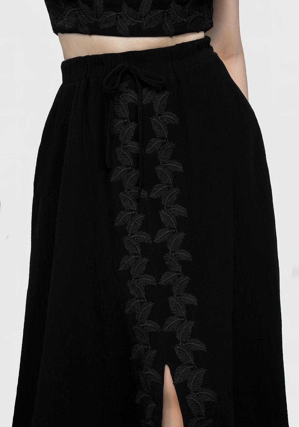 Vine Textured Midi Skirt Product Image