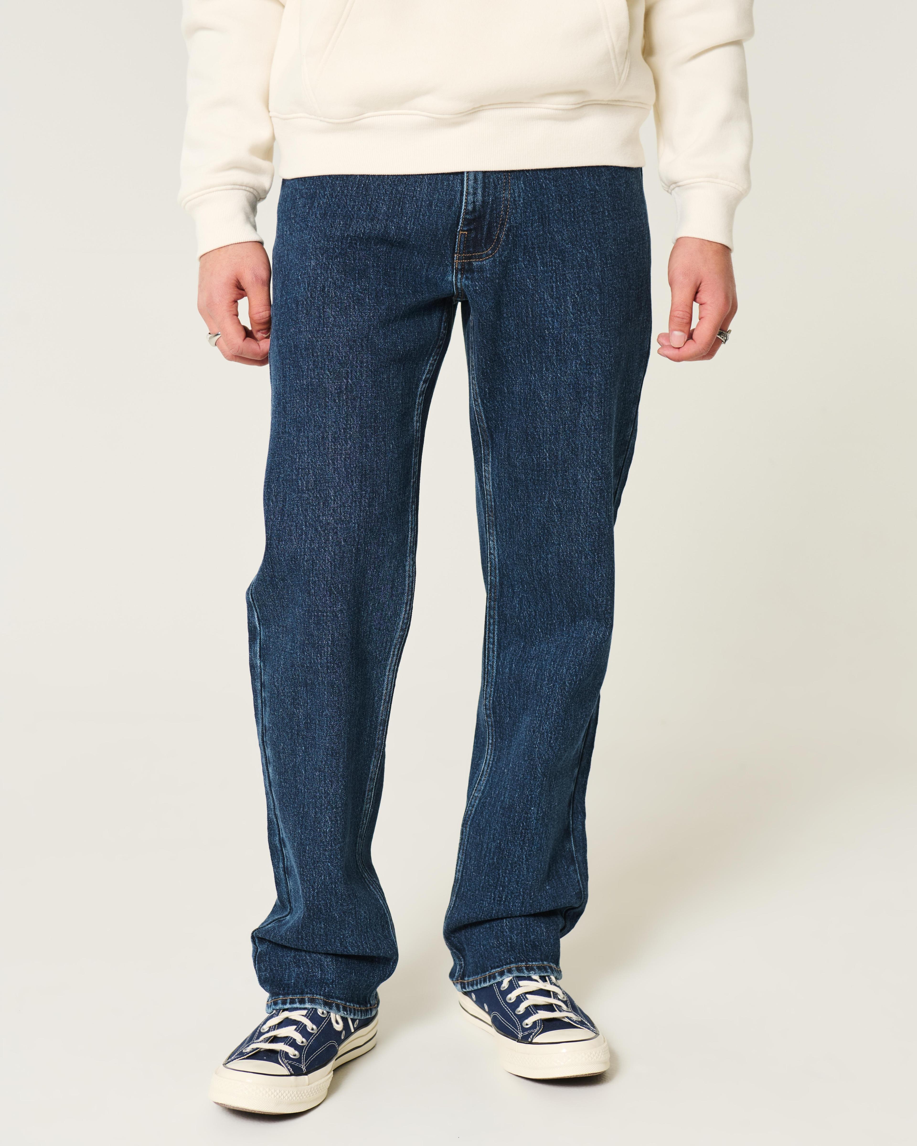 Distressed Medium Wash Straight Jeans Product Image