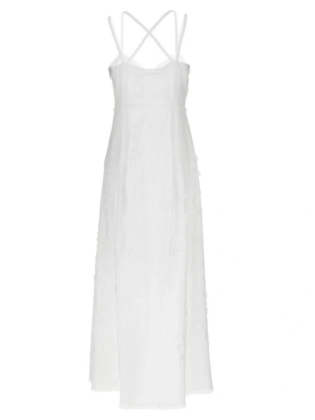 ALBERTA FERRETTI Floral-lace V-neck Maxi Dress In White Product Image