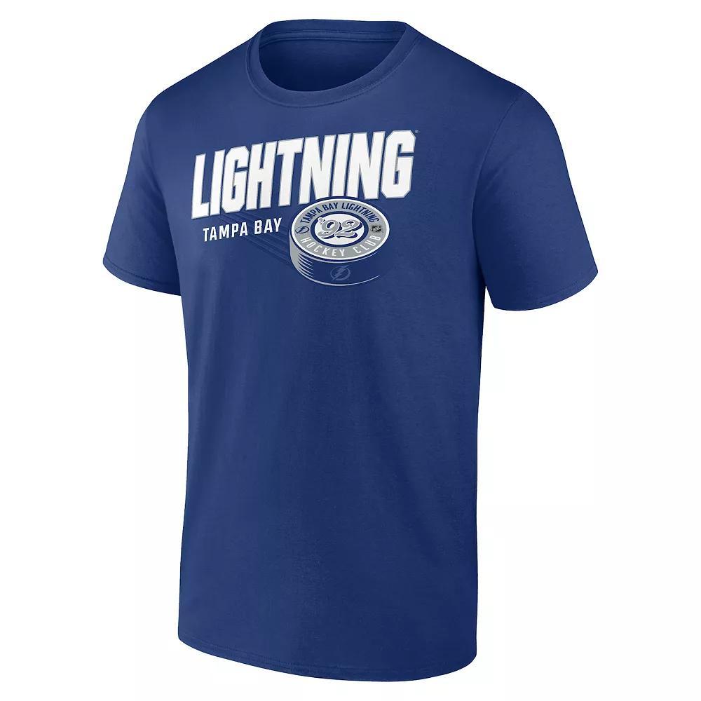 Men's Fanatics Tampa Bay Lightning NHL Biscuit Puck Tee, Size: Medium, Lgh Blue Product Image