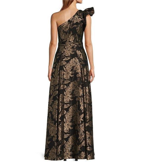Antonio Melani Amelia Novelty Jacquard Asymmetric Neck A-Line Maxi Dress Product Image
