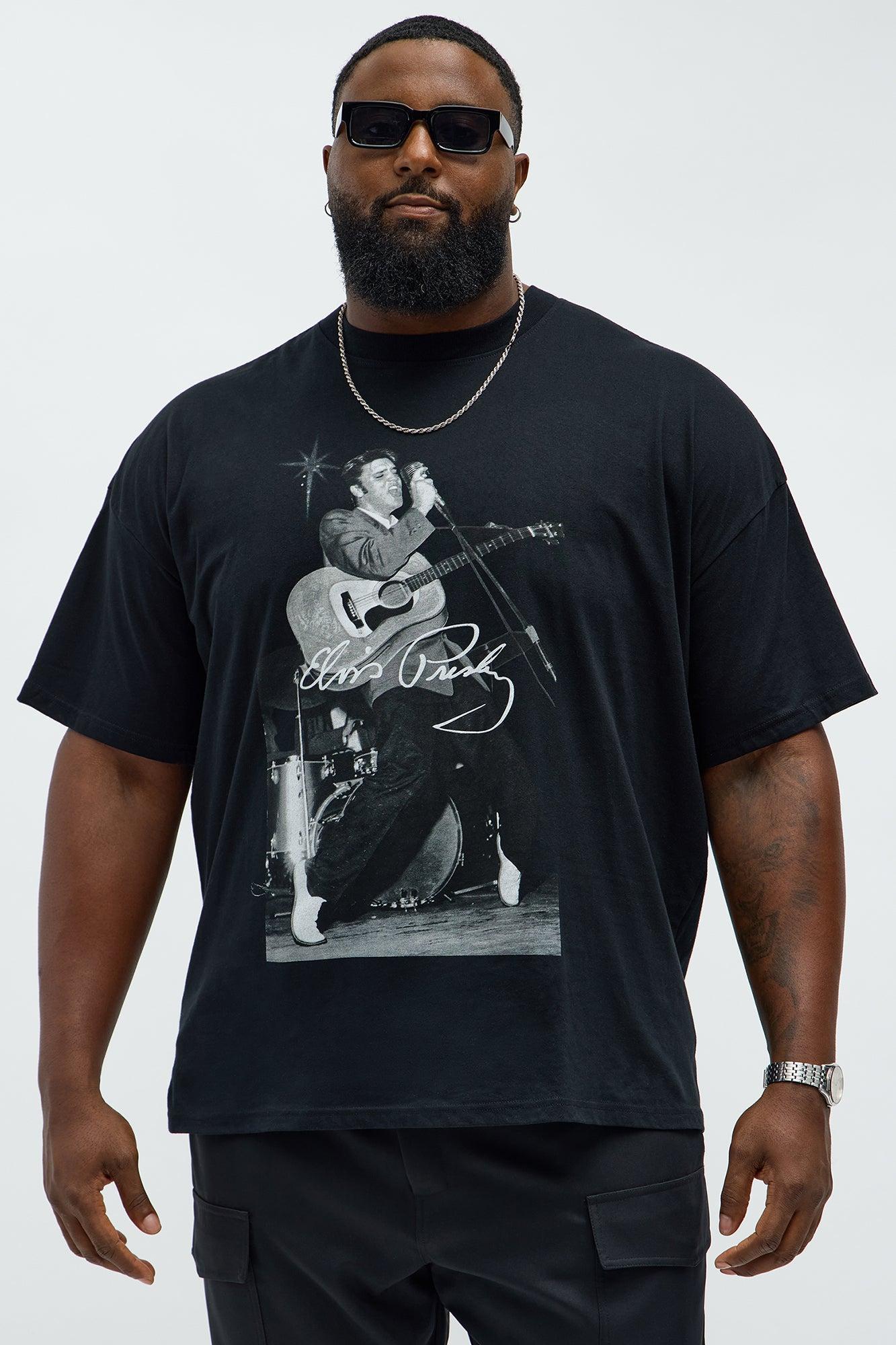 Elvis Concert Oversized Short Sleeve Tee - Black Male Product Image