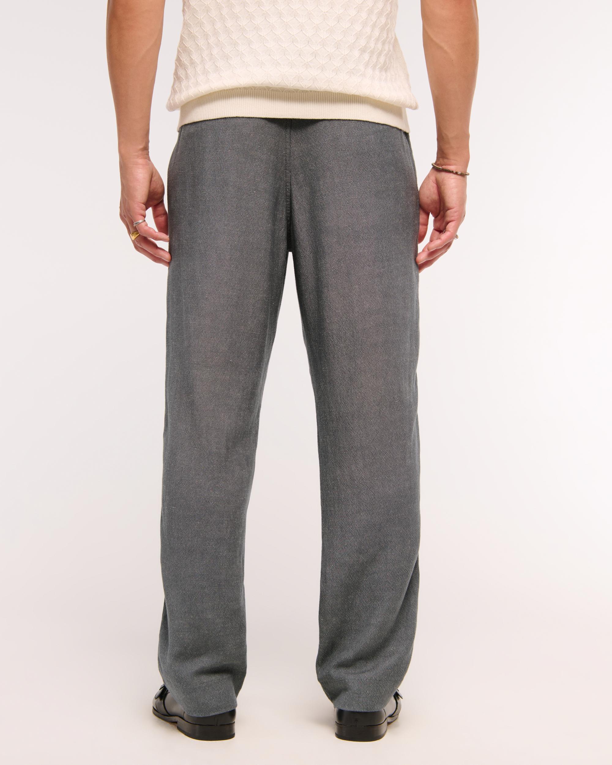 Loose Tailored Linen-Blend Pull-On Pant Product Image