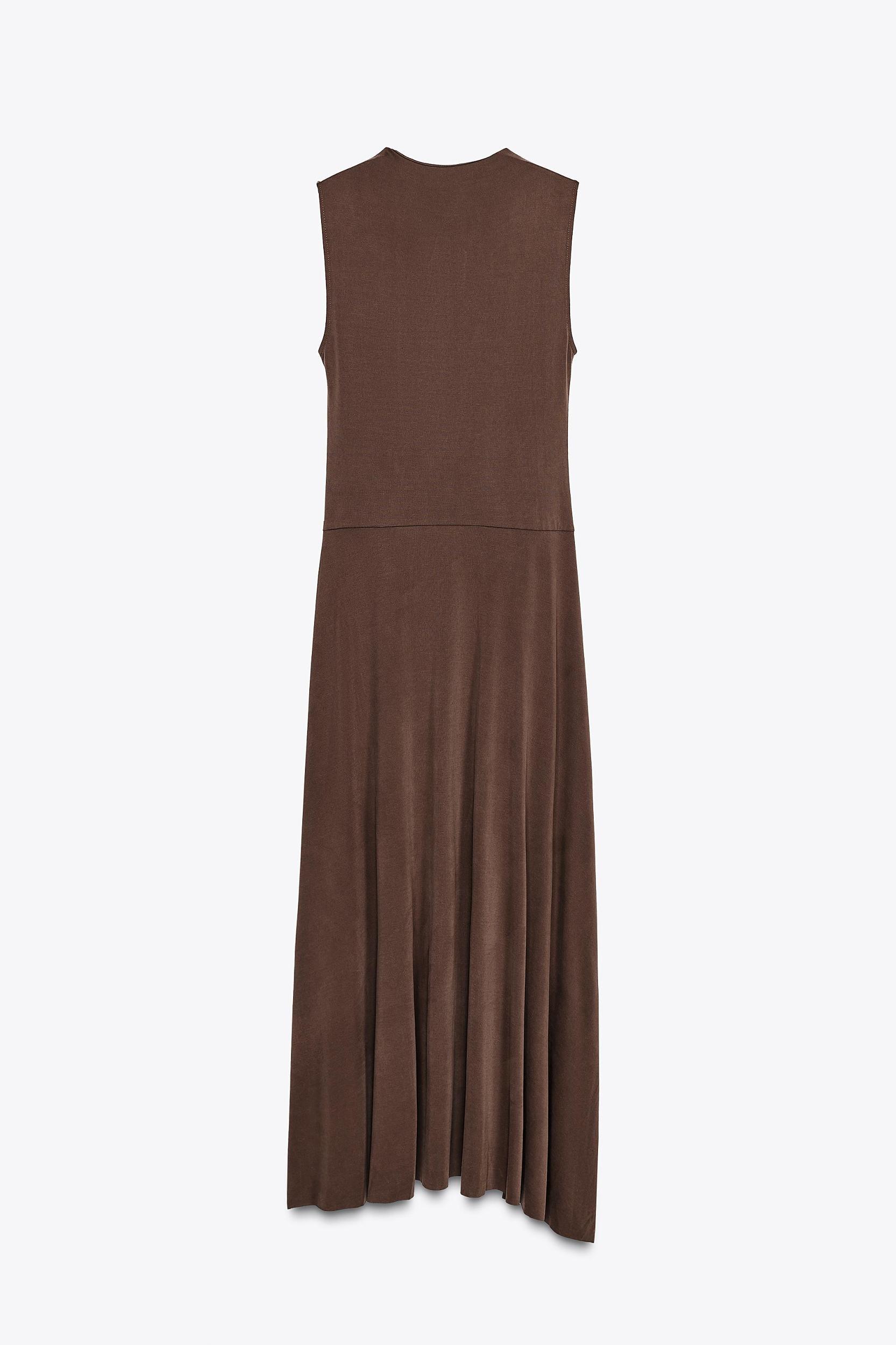 FLOWY FABRIC MIDI DRESS Product Image