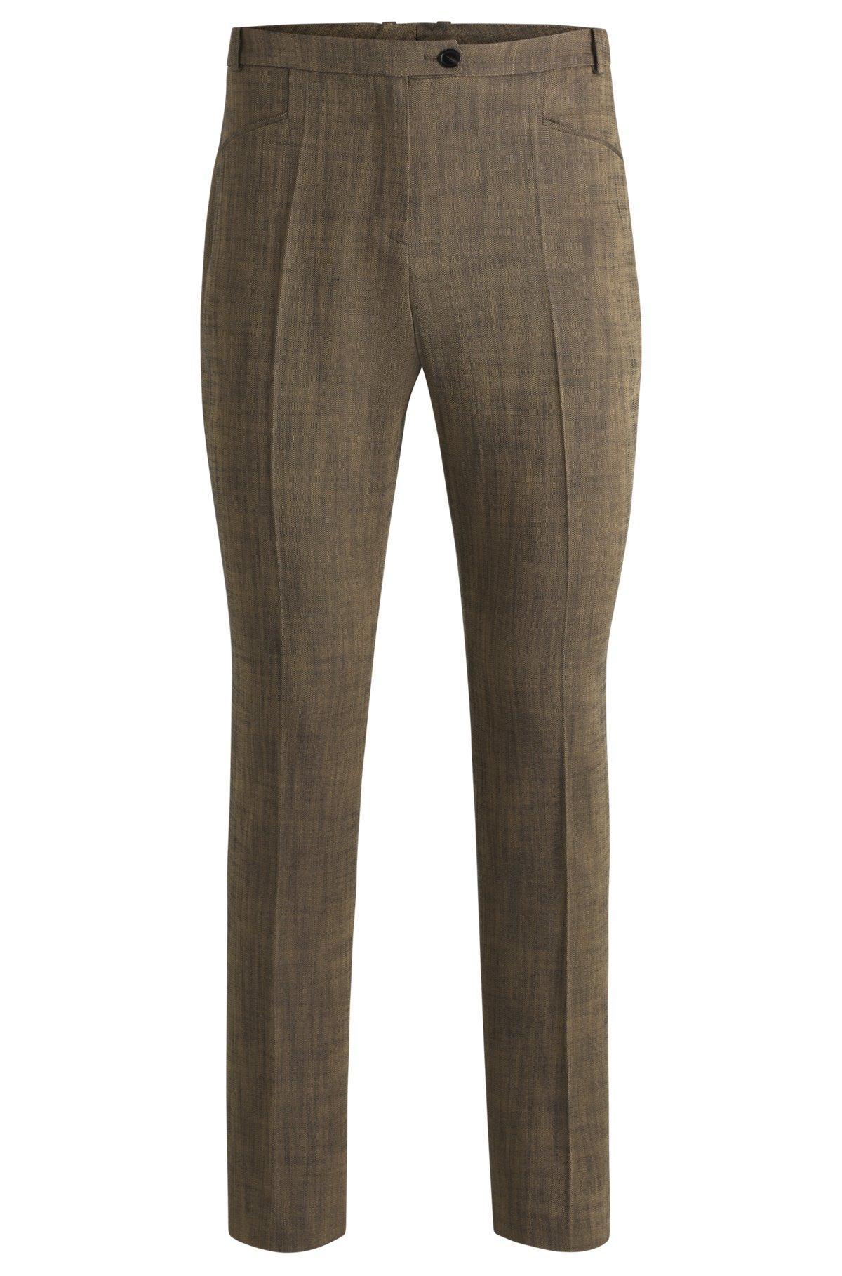 Relaxed-fit trousers in melange stretch sharkskin fabric Product Image
