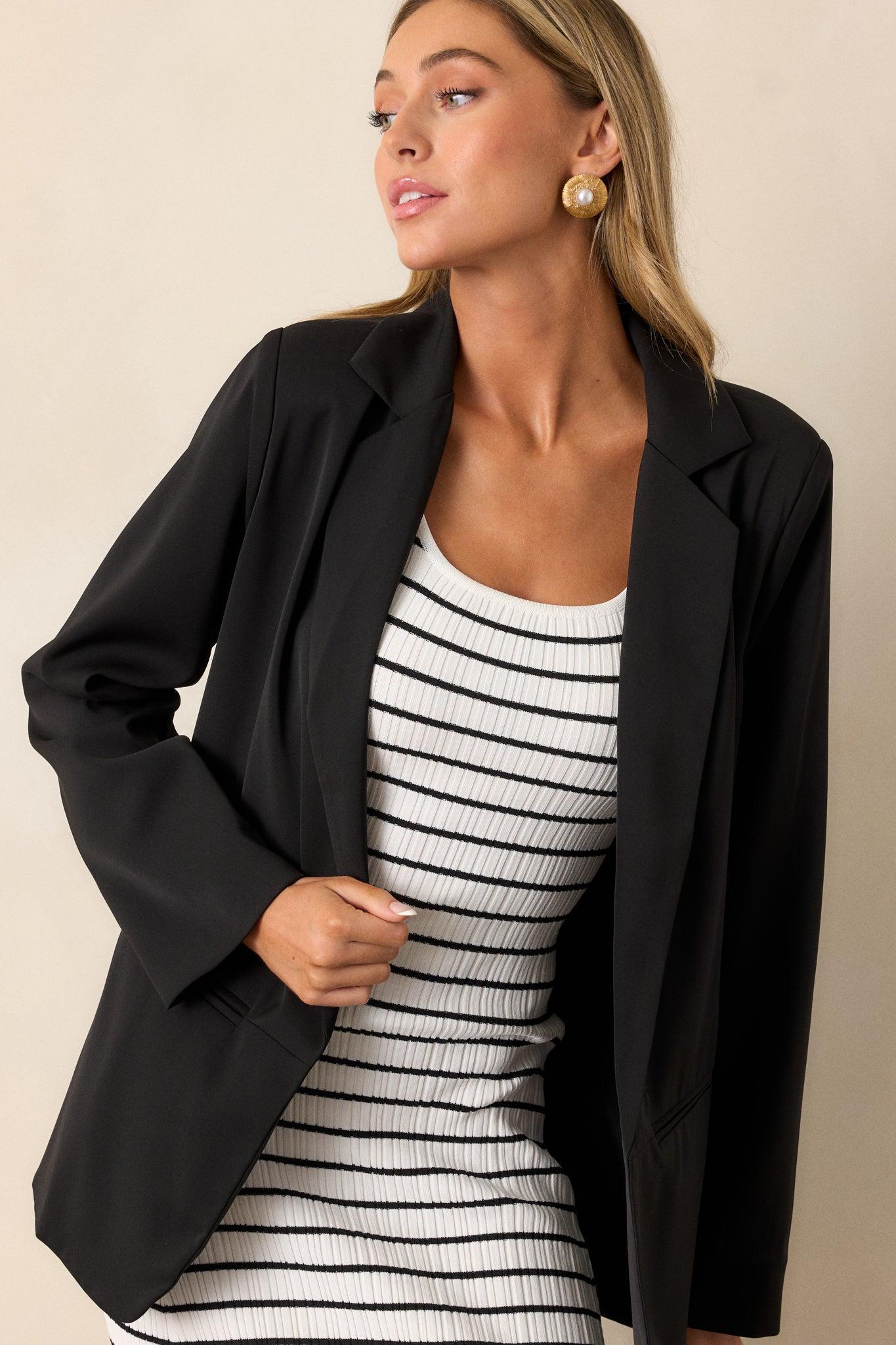 Down To Business Black Blazer Product Image