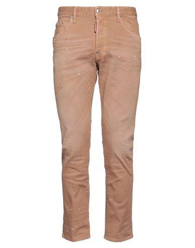 DSQUARED2 Man Jeans Camel Size 38 Cotton, Elastane, Calfskin In Beige Product Image