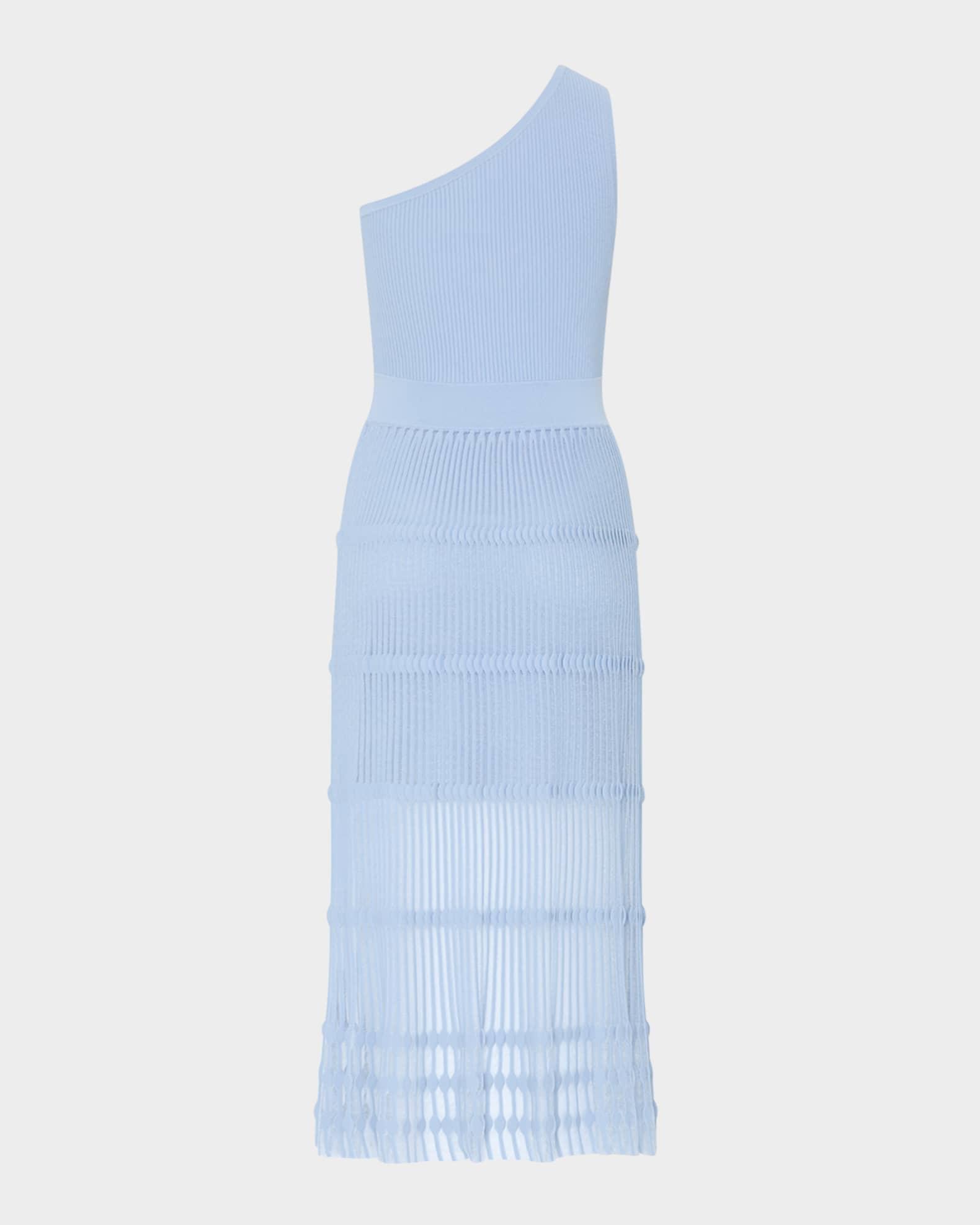 One-Shoulder Sheer Knit Midi Dress Product Image