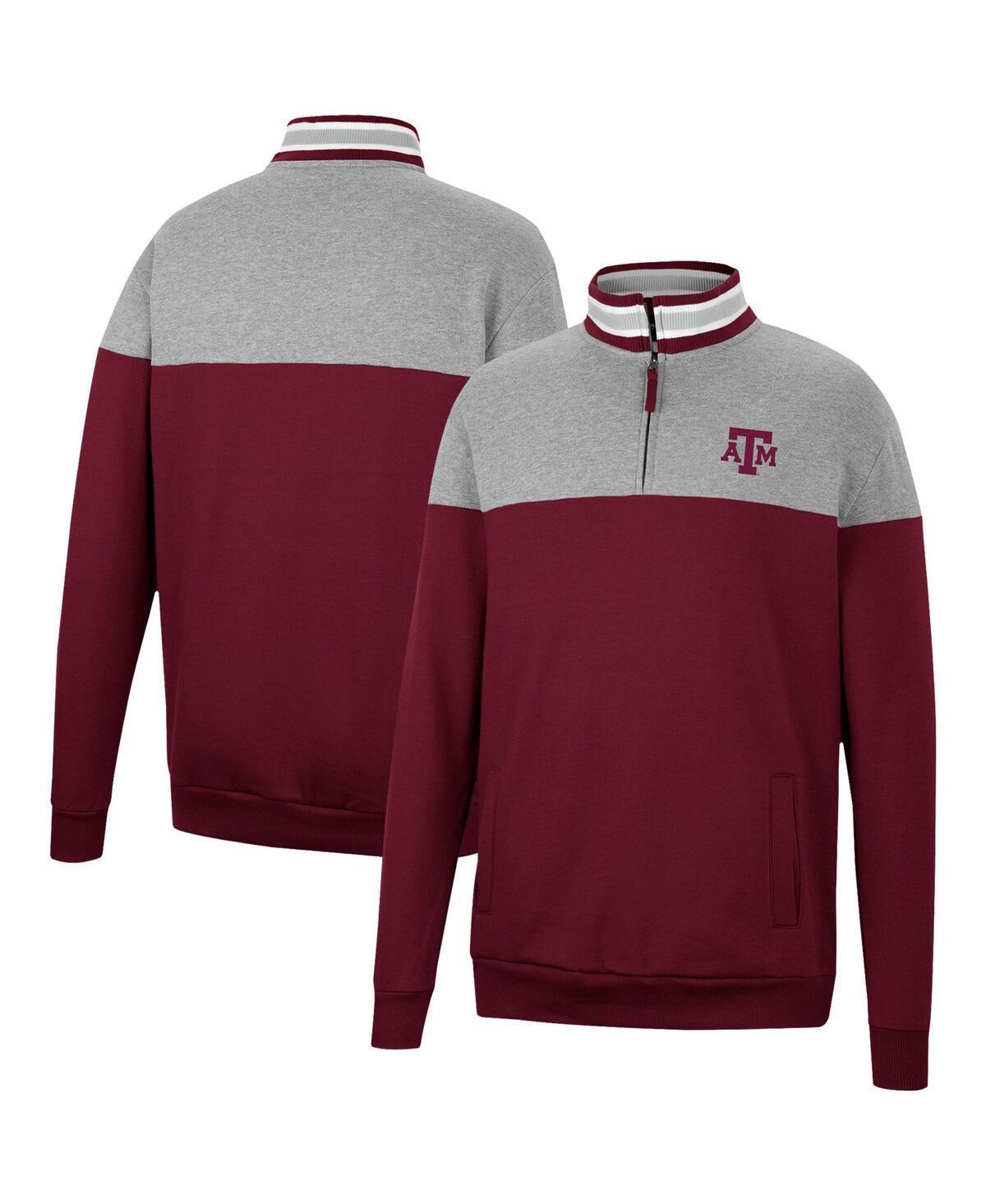 Mens Colosseum Heathered Gray/Cardinal Iowa State Cyclones Be the Ball Quarter-Zip Top Product Image