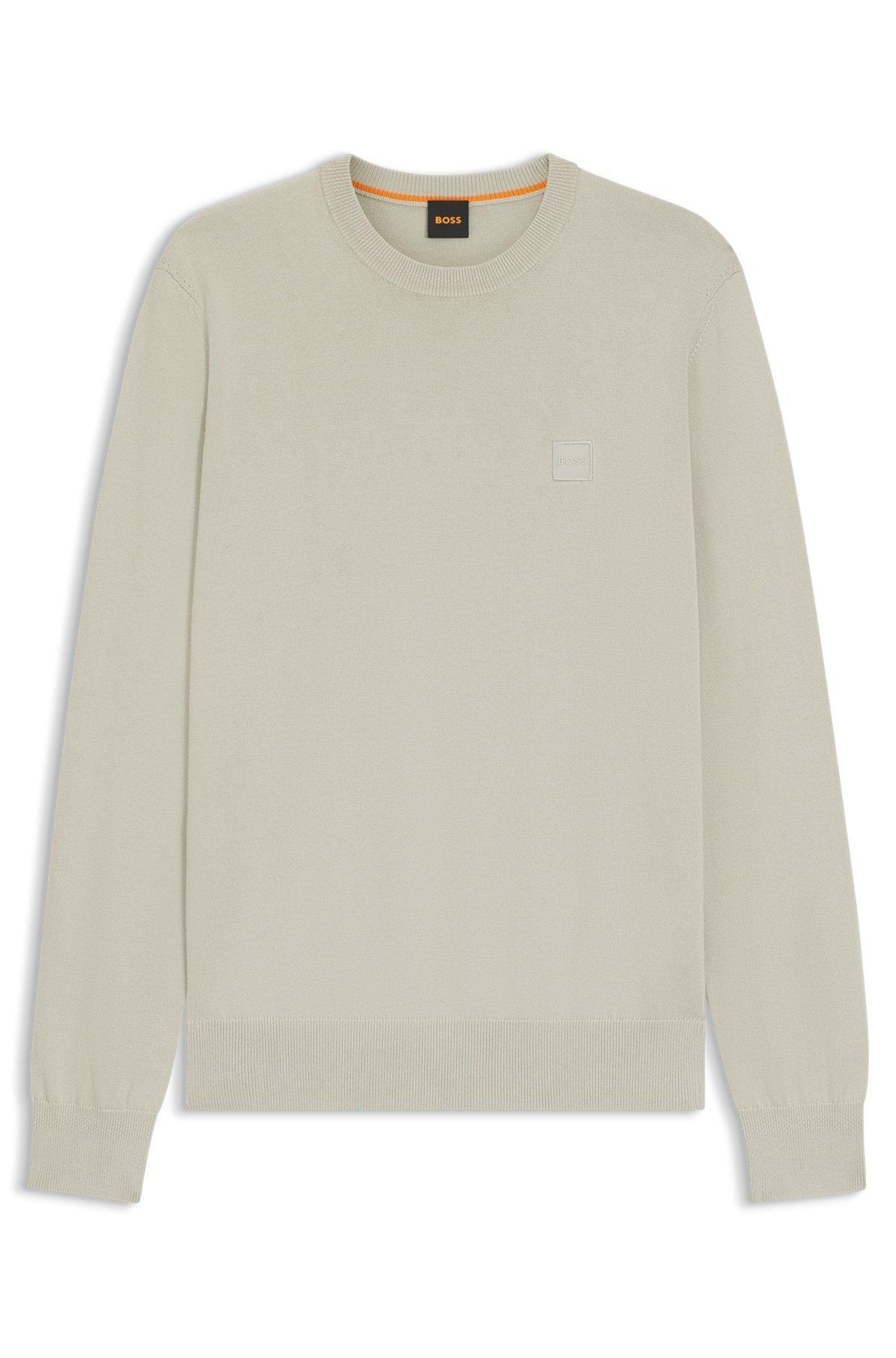 Cotton-cashmere regular-fit sweater with logo patch Product Image