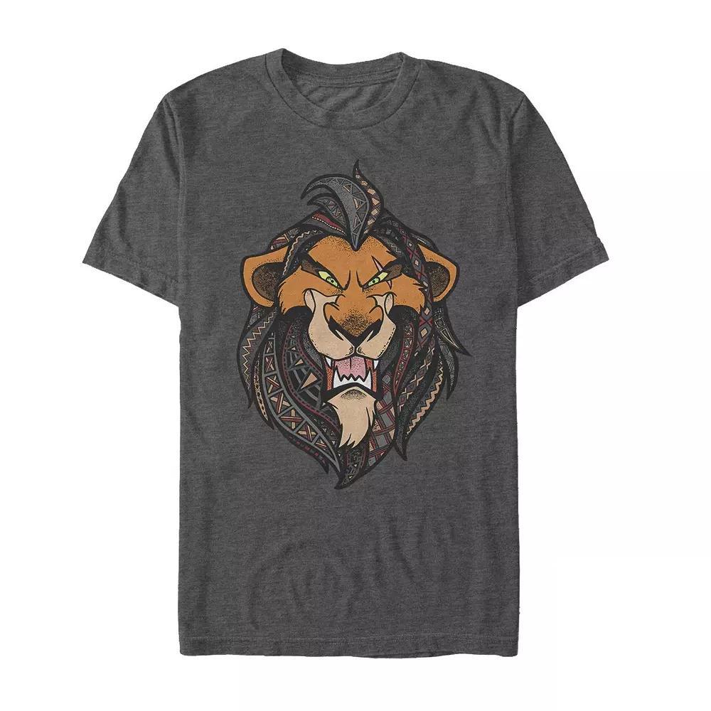 Disney's The Lion King Men's Patterned Scar Tee, Size: Small, Grey Heather Product Image