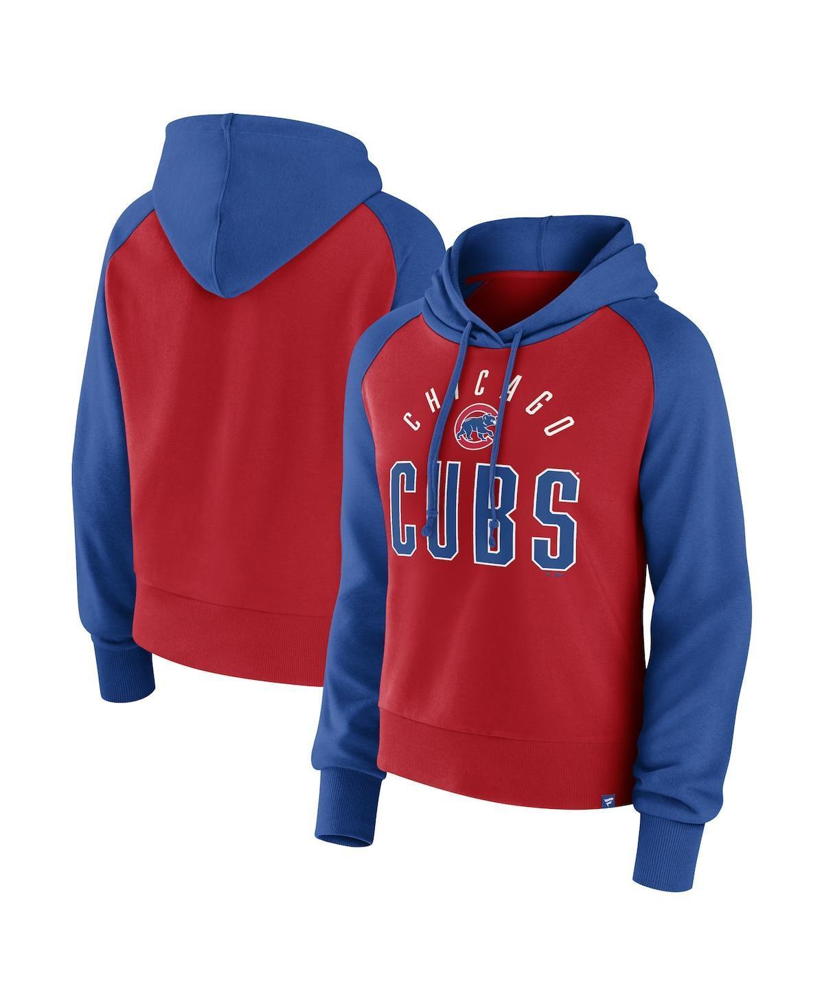 Women's Fanatics Branded Royal/Red Chicago Cubs Pop Fly Pullover Hoodie, Size: Small, Blue Product Image