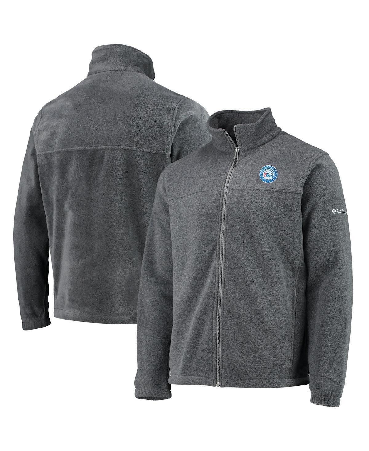 Mens Columbia Philadelphia 76ers Heathered Charcoal Flanker Full-Zip Jacket Product Image