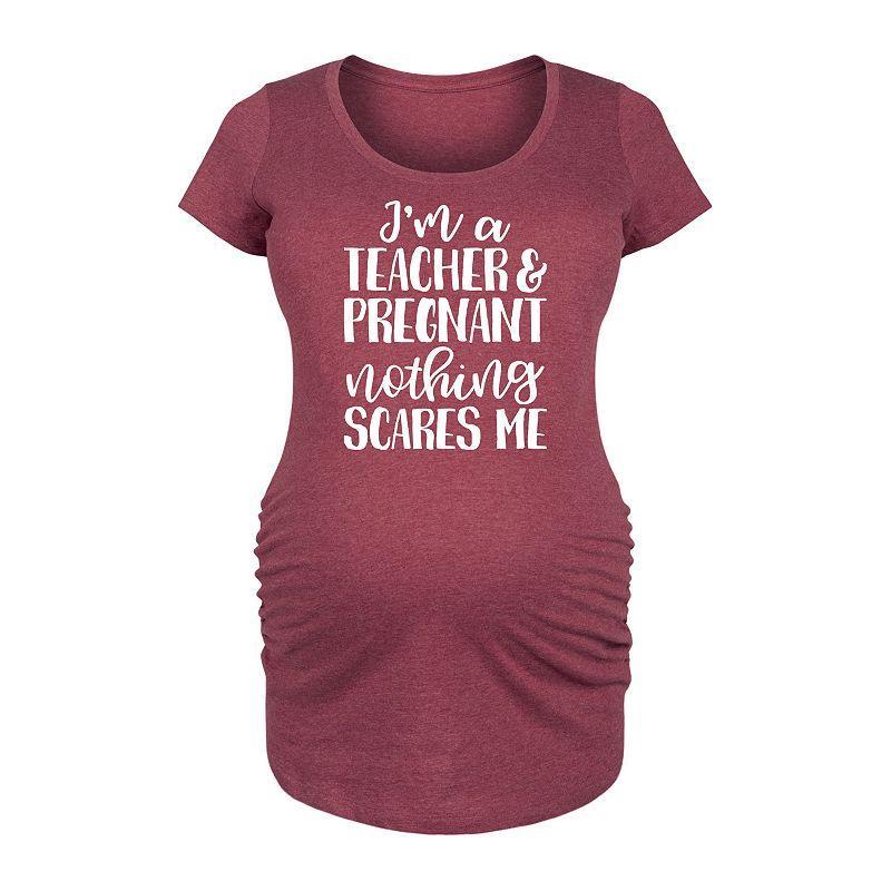 Maternity I'm A Teacher And Pregnant Graphic Tee, Women's, Size: XL-Mat, Grey Red Product Image