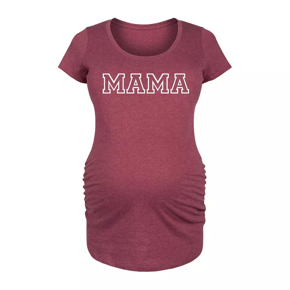 Maternity Mama Block Letters Graphic Tee, Women's, Size: Small-Mat, Grey Red Product Image