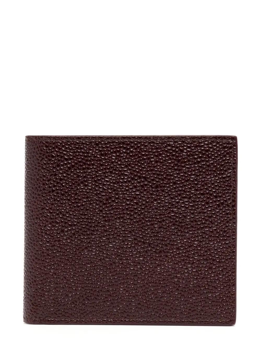 THOM BROWNE Leather Bi-fold Wallet In Red Product Image