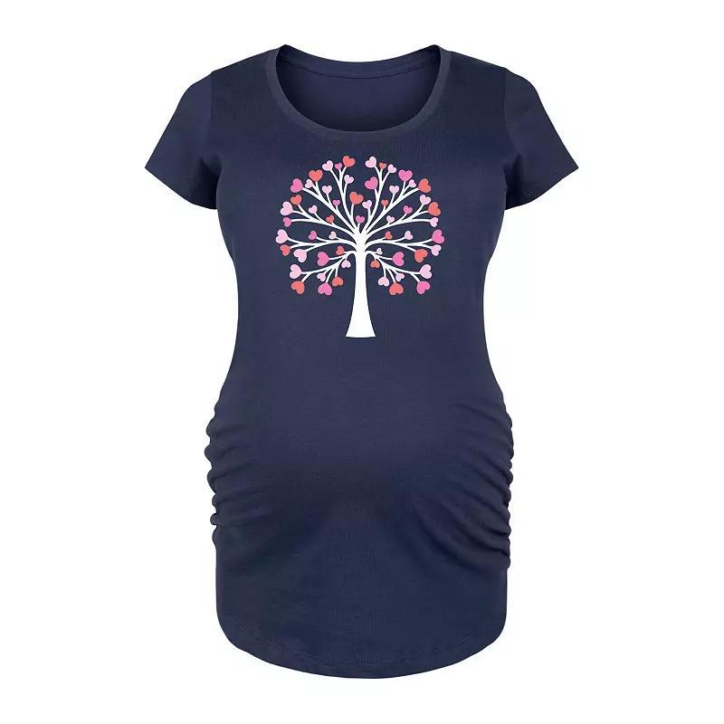 Maternity Heart Tree Of Life Graphic Tee, Women's, Size: Small, Blue Product Image