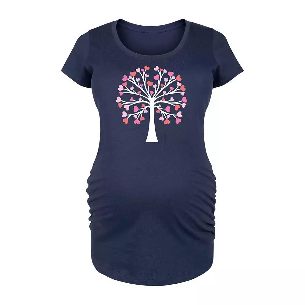 Maternity Heart Tree Of Life Graphic Tee, Women's, Size: Small, Blue Product Image