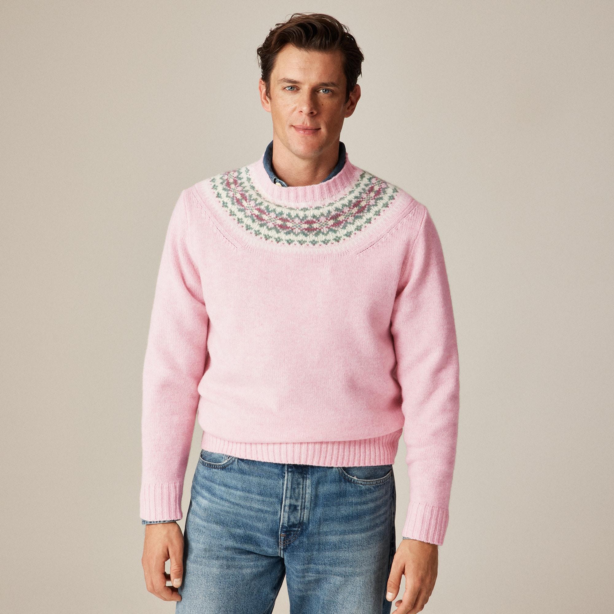 Fair Isle–yoked sweater in wool Product Image