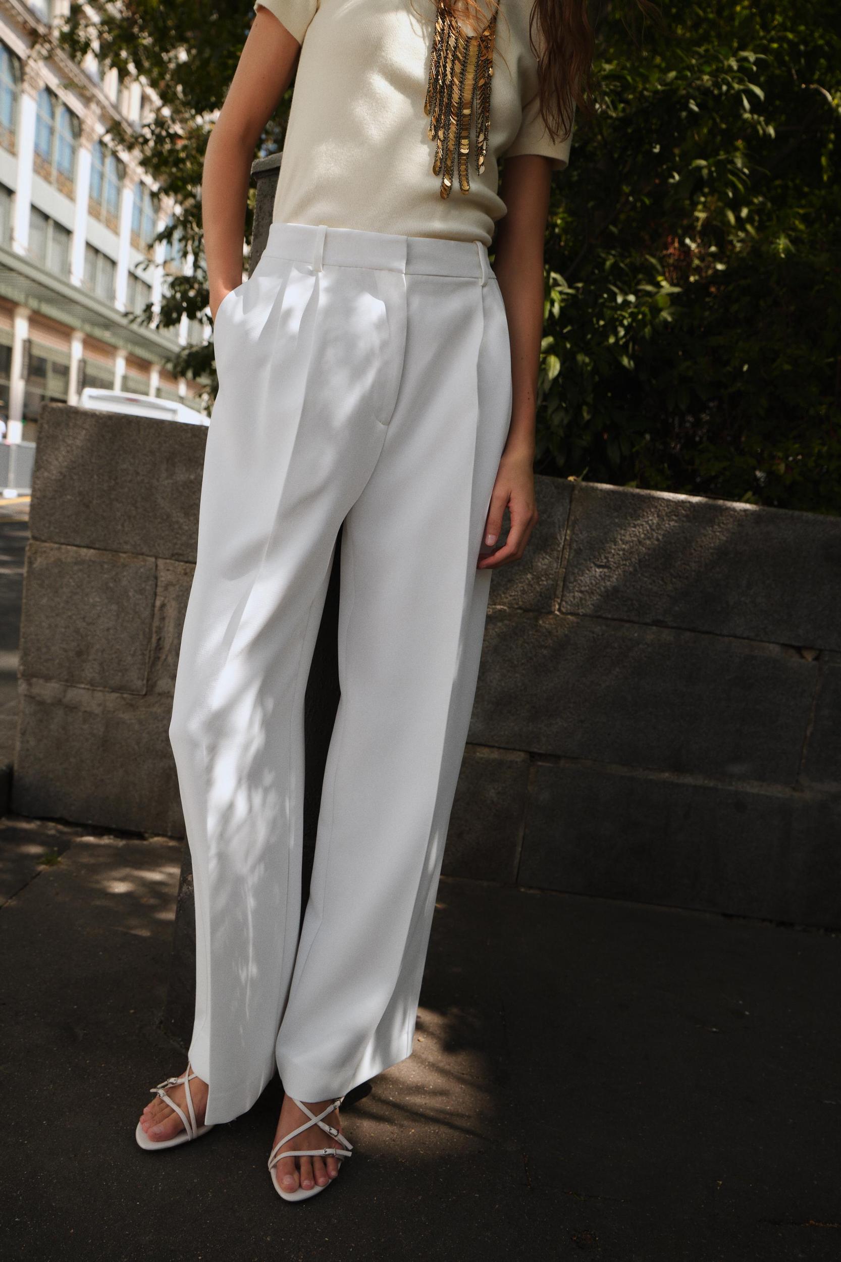 PLEATED WIDE LEG PANTS Product Image